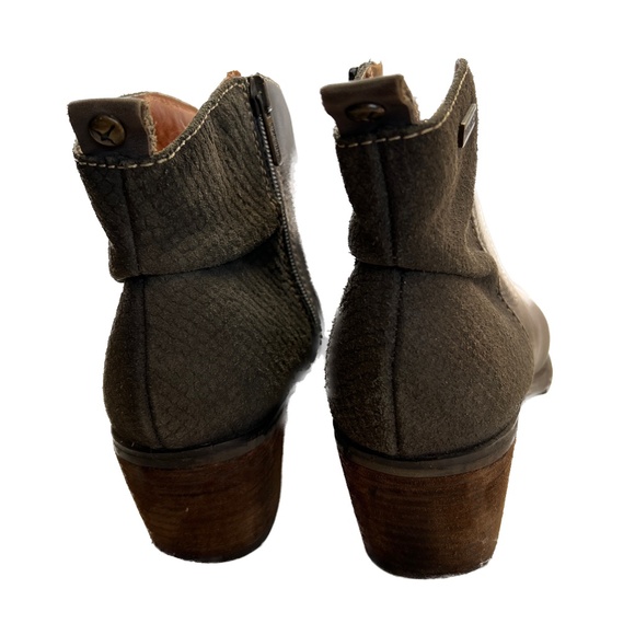 Pikolinos Boots Size 41 US 10 Brown Leather Side Zip Ankle Booties Textured Back - Picture 6 of 11